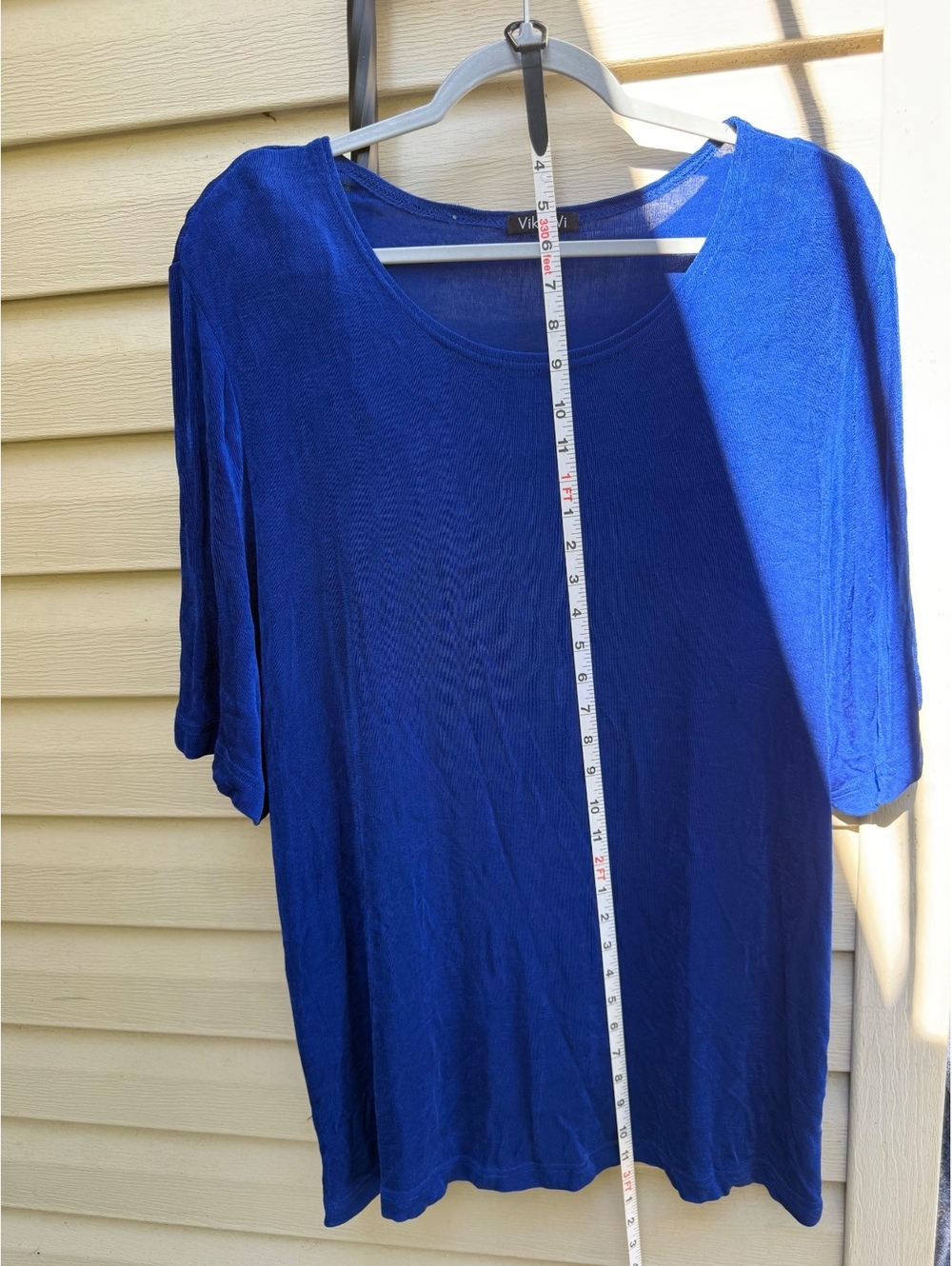 Vikki Vi 2x royal blue short sleeve top